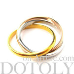 Three Connected Rings Linked into One in Copper Gold & Silver | Sizes 5 to 10 Available | DOTOLY