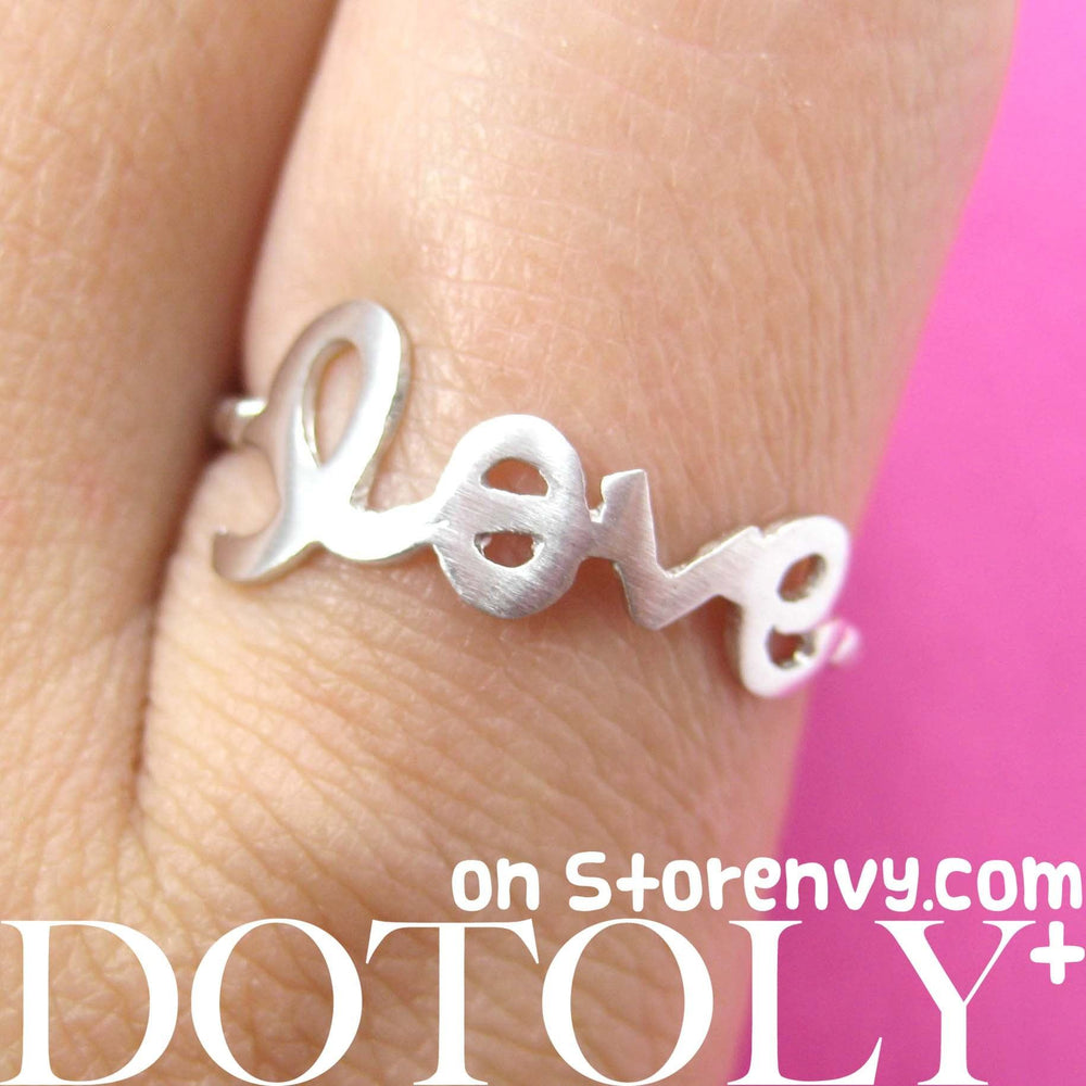 Love Cursive Hand Written Ring in Silver | DOTOLY | DOTOLY