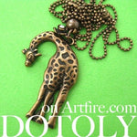 Giraffe Pendant Animal Necklace in Bronze | Animal Jewelry | DOTOLY