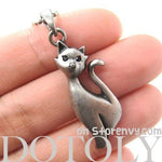 Kitty Cat Animal Pendant Necklace in Silver | Animal Jewelry | DOTOLY