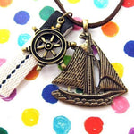 Ship Boat Travel Nautical Sailor Wheel Helm Charm Necklace | DOTOLY