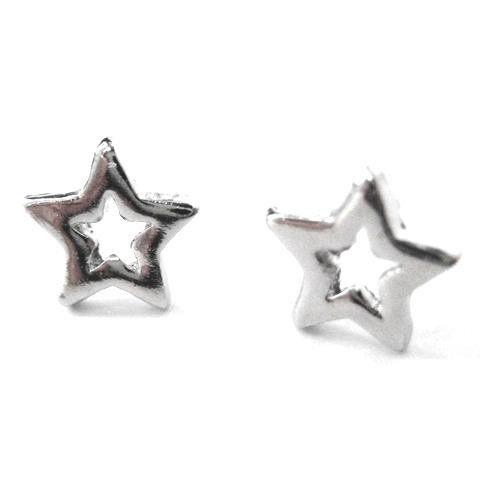 Universe Themed Star Shaped Stud Earrings in Silver | DOTOLY | DOTOLY