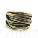 Unique Abstract Wavy Woven Spoon Ring in Brass | DOTOLY | DOTOLY