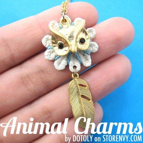 Beautiful Owl Feather Animal Charm in Gold on SALE | DOTOLY | DOTOLY