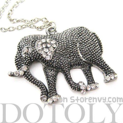 pretty-elephant-animal-charm-necklace-in-dark-silver-with-rhinestones