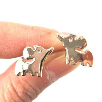 Simple Elephant Shaped Stud Earrings in Rose Gold | DOTOLY | DOTOLY