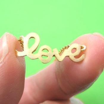 Love Cursive Hand Written Pendant Necklace in Gold | DOTOLY | DOTOLY