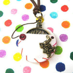 Alice in Wonderland Inspired Pocket Watch Pendant Necklace in White | DOTOLY