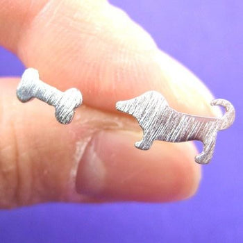 puppy-dog-and-bone-animal-stud-earrings-silver