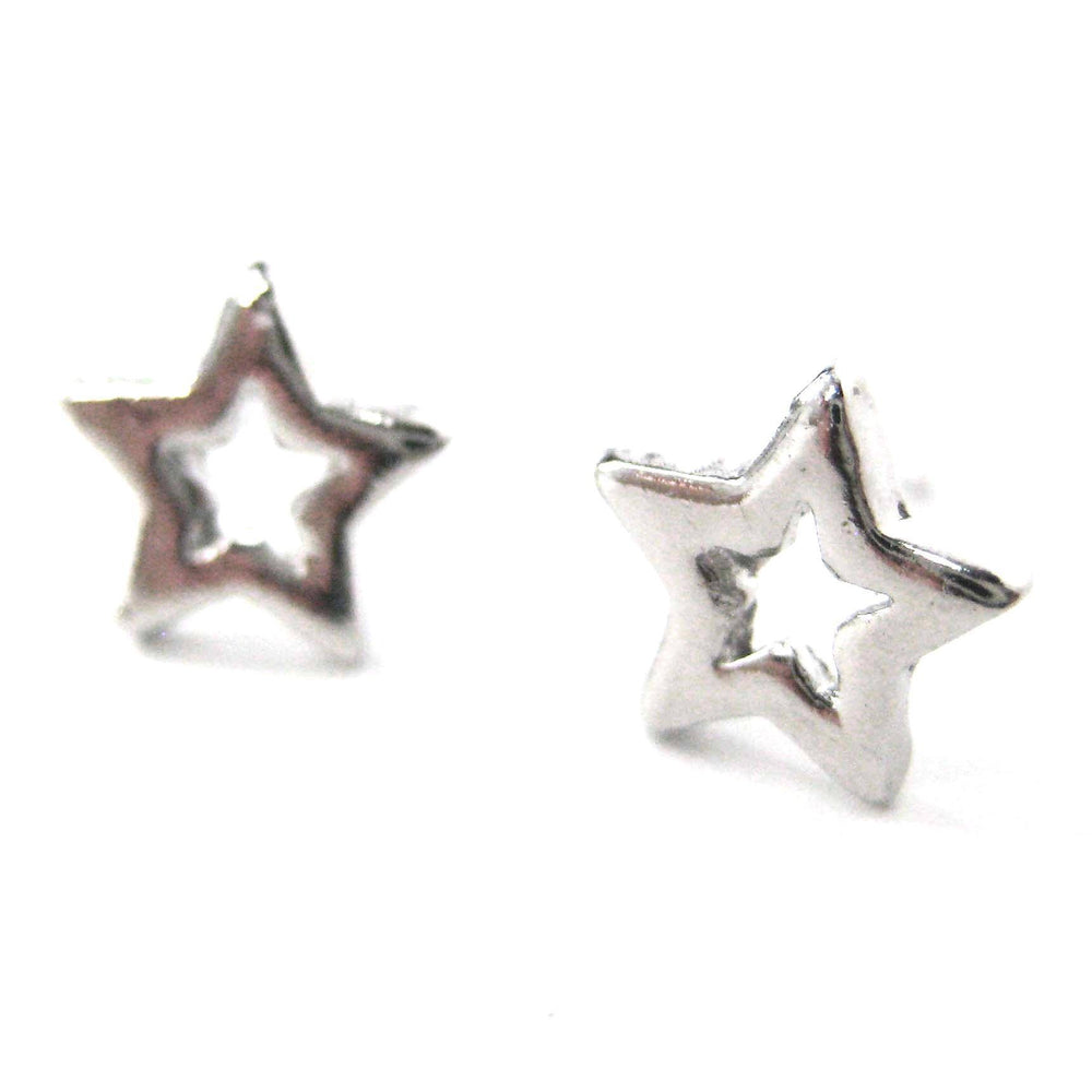 Universe Themed Star Shaped Stud Earrings in Silver | DOTOLY | DOTOLY