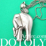 3D Elephant Pendant Necklace in Silver | Animal Jewelry | DOTOLY