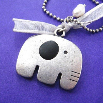 Adorable Elephant Animal Pendant Necklace in Silver on SALE | DOTOLY