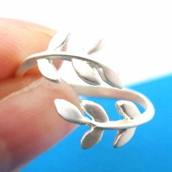 Beautiful Floral Leaves Wrap Around Adjustable Ring in Silver | DOTOLY | DOTOLY