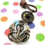 Antique Anchor Steampunk Pendant Necklace in Bronze | DOTOLY | DOTOLY