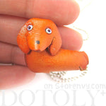 Faux Leather Dachshund Puppy Dog Animal Pendant Necklace with Mobile Strap | DOTOLY