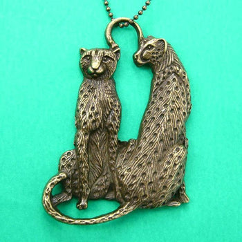 Leopard Cheetah Animal Pendant Necklace in Bronze | Animal Jewelry | DOTOLY