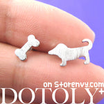 puppy-dog-and-bone-animal-stud-earrings-silver