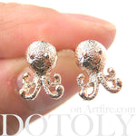 Adorable Octopus Shaped Stud Earrings in Rose Gold | Animal Jewelry | DOTOLY