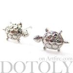 Turtle Tortoise Sea Animal Small Stud Earrings in Silver | DOTOLY