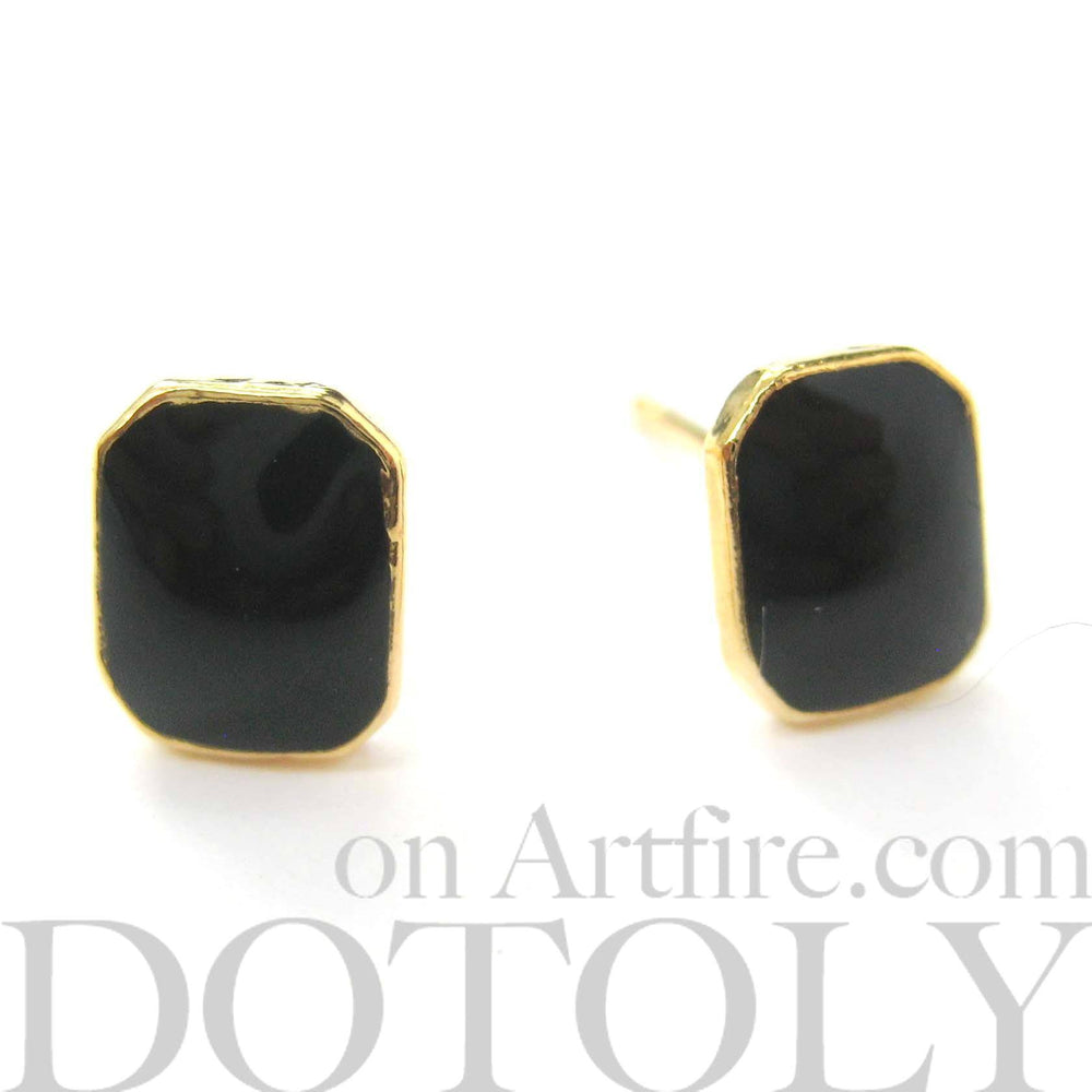 small-rectangular-black-on-gold-stud-earrings