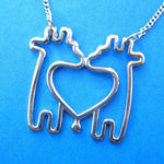 simple-giraffe-heart-love-animal-charm-outline-necklace-in-silver
