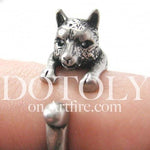 llama Alpaca Shaped Animal Wrap Around Ring in Silver | US Size 4 to 9 | DOTOLY