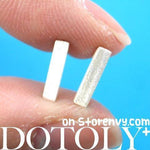 Simple Textured Rectangular Stud Earrings in Silver | ALLERGY FREE | DOTOLY