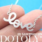 Love Cursive Hand Written Pendant Necklace in Silver | DOTOLY | DOTOLY