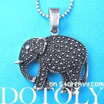Textured Elephant Pendant Necklace in Silver | Animal Jewelry | DOTOLY