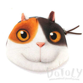 Dreamworks Home Calico Kitty Cat Face Shaped Coin Purse