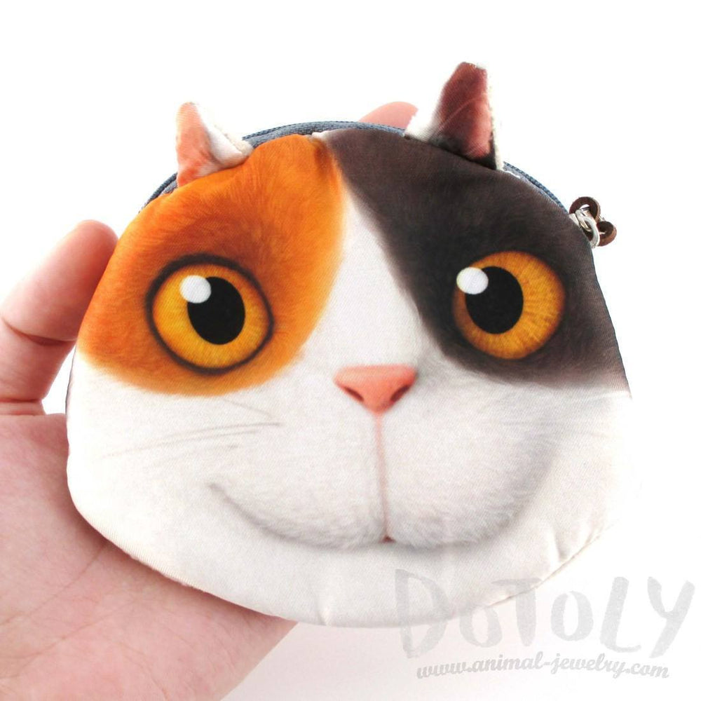 Dreamworks Home Calico Kitty Cat Face Shaped Coin Purse