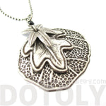 Elegant Realistic Layered Round Leaves Shaped Floral Pendant Necklace