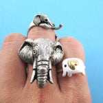 Elephant Inspired Animal Ring 3 Piece Jewelry Set in Silver | SALE