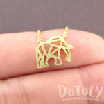 Elephant Outline Cut Out Shaped Charm Necklace in Gold | DOTOLY