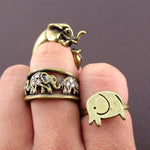 Elephant Totem 3 Piece Animal Ring Jewelry Set in Brass | SALE