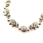 Elephants Beads Shaped Charm Bracelet in Silver | Animal Jewelry