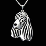 English Springer Spaniel Dog Shaped Pendant Necklace