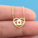 Eye Heart You Love is in the Eyes of the Beholder Heart Shaped Necklace