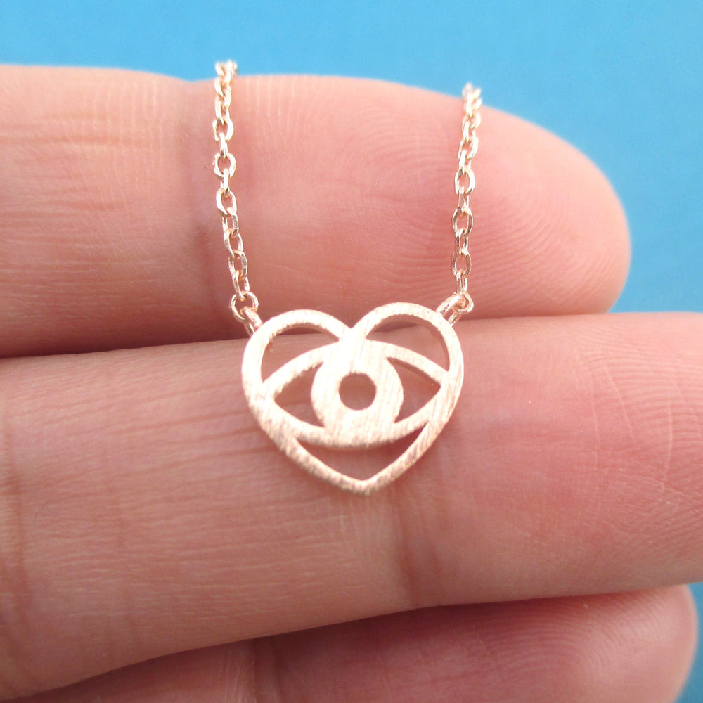 Eye Heart You Love is in the Eyes of the Beholder Heart Shaped Necklace