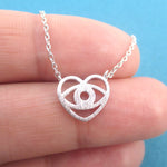 Eye Heart You Love is in the Eyes of the Beholder Heart Shaped Necklace