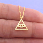Eye of Providence All Seeing Eye Pyramid Triangle Pendant Necklace