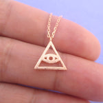 Eye of Providence All Seeing Eye Pyramid Triangle Pendant Necklace