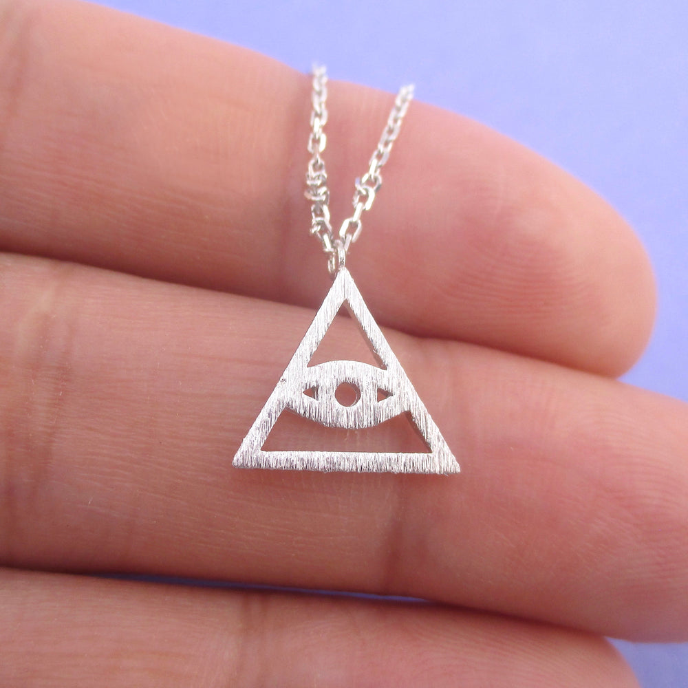 Eye of Providence All Seeing Eye Pyramid Triangle Pendant Necklace