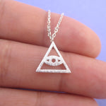 Eye of Providence All Seeing Eye Pyramid Triangle Pendant Necklace