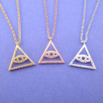 Eye of Providence All Seeing Eye Pyramid Triangle Pendant Necklace