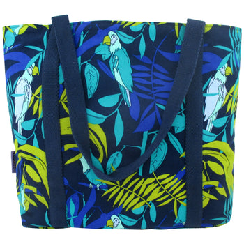 Colorful Toucan Parrot Bird Animal Pattern Large Utility Market Tote Bag