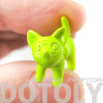 fake-gauge-earrings-adorable-kitty-cat-animal-plug-earrings-in-neon-yellow