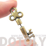 fake-gauge-earrings-antique-key-shaped-faux-plug-stud-earrings-in-brass