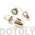 Bullet Shaped Faux Plug Taper Stud Fake Gauge Earrings in Shiny Gold