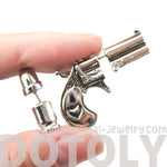 fake-gauge-earrings-gun-pistol-and-bullet-shaped-faux-plug-stud-earrings-in-shiny-silver
